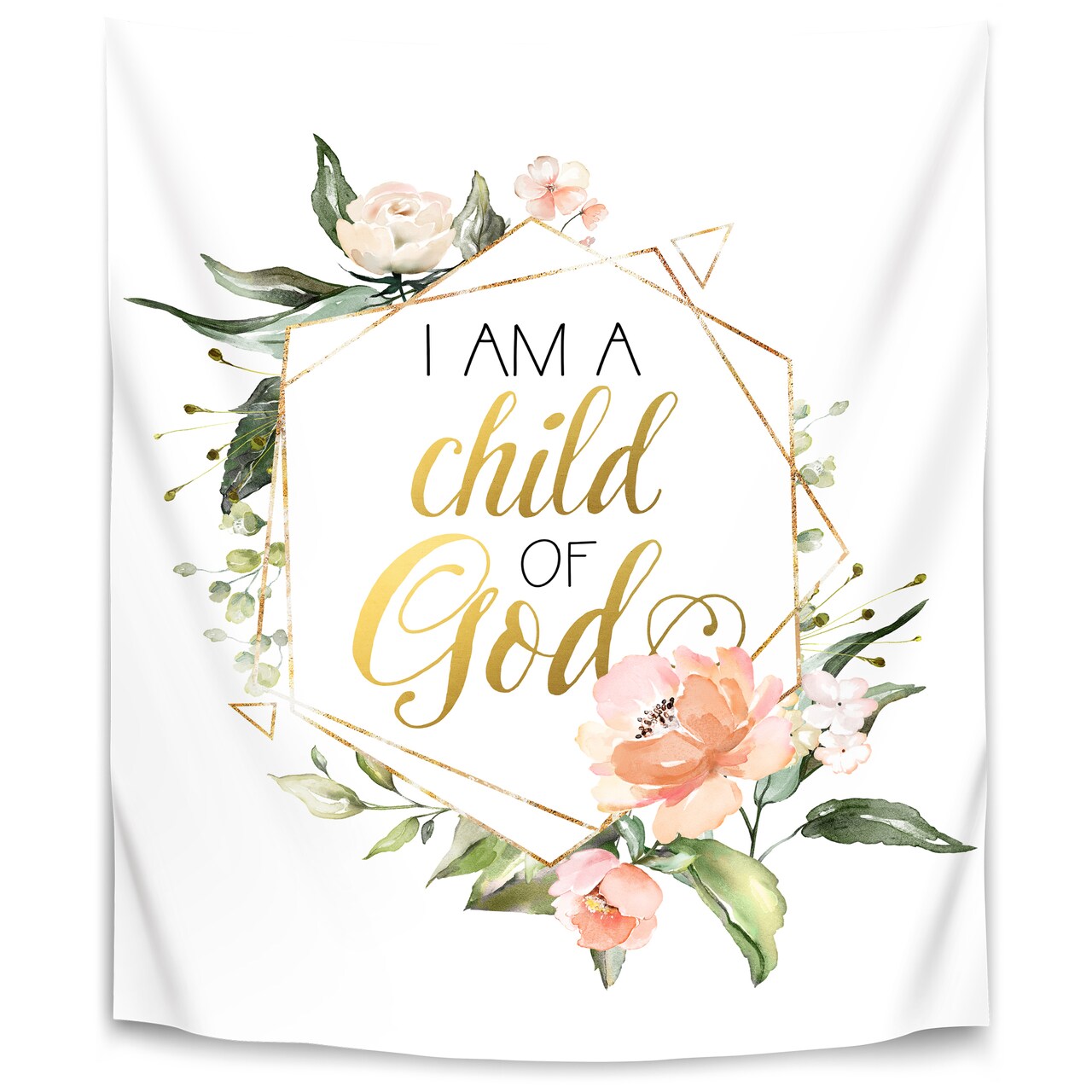 I Am Child Of God Summer Floral Geo by Wall + Wonder  Wall Tapestry - Americanflat